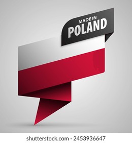 Hecho en Polonia gráfico y etiqueta. Elemento de impacto para el uso que quieres hacer de él.