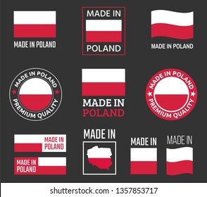 made in Poland icon set, made in Poland product labels