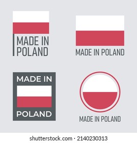 made in Poland labels set, made in Poland product emblem