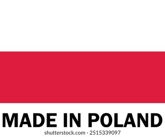 Made in Poland, Make in Poland, Sinal de fabricação, ícone do produto, Make in Poland ícone, Made in Poland com bandeira