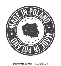 Made in Poland Map. Quality Original Stamp Design Vector Art Seal Badge Illustration.