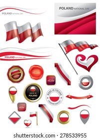 Made in Poland Seal collection, Polish Flag (Vector Art)