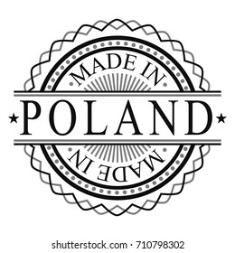 Made In Poland Stamp Logo Icon Symbol Design