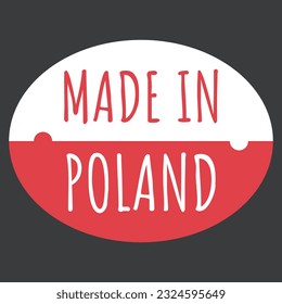 Made in Poland. Sticker, label, logo. 