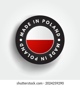 Made in Poland text emblem badge, concept background