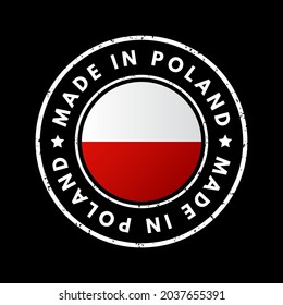 Made in Poland text emblem badge, concept background