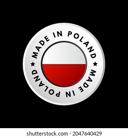 Made in Poland text emblem badge, concept background