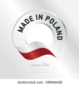 Made In Poland Transparent Logo Icon Silver Background