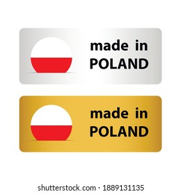 en Polonia, sello vectorial. insignia con bandera de Polonia