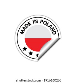 made in Poland vector stamp. badge with Poland  flag