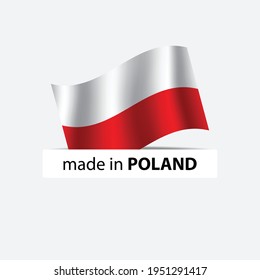 made in Poland vector stamp. badge with Poland  flag