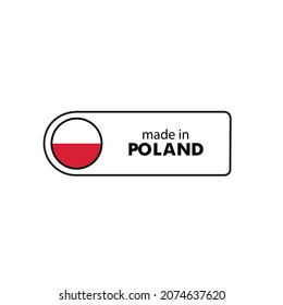 made in Poland vector stamp. badge with Poland flag.
