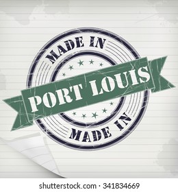 Made in Port Louis vector rubber stamp on grunge paper