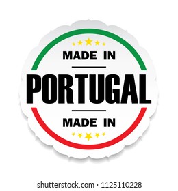 Made in Portugal flag button label banner icon Sticker Thai design, on white background.vector