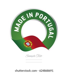 Made in Portugal flag label button banner green background