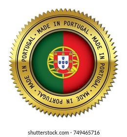 Made Portugal Golden Badge Flag Symbol Stock Vector (Royalty Free ...