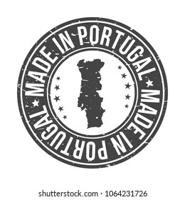 Made in Portugal Map. Quality Original Stamp Design Vector Art Seal badge Clip Art.