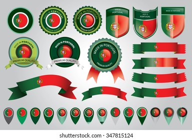 Made in Portugal Seal, Portuguese Flag (Vector Art)