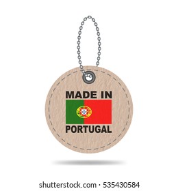 Made in Portugal tag, paper label, vector illustration