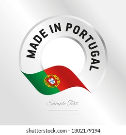 Made in Portugal transparent logo icon silver background stamp