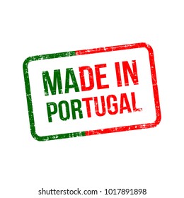 Made in Portugal. Vector Flag Illustration design stamp label
