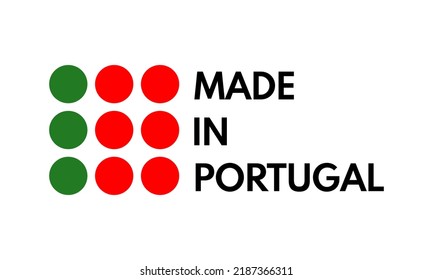 made in portugal, vector logo with portuguese flag painted circles