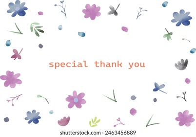 I made a postcard with a colorful floral pattern.