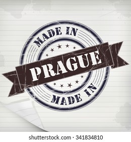 Made in Prague vector rubber stamp on grunge paper
