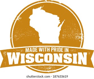 Made with Pride in Wisconsin Badge Stamp