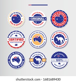 Made in - Product of Australia labels set