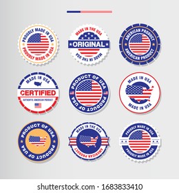 Made in - Product of USA labels set