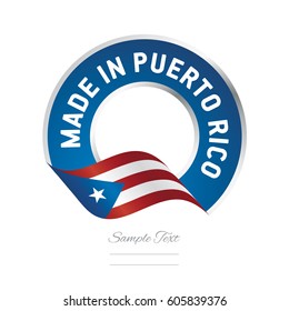 Made in Puerto Rico flag blue color label logo icon