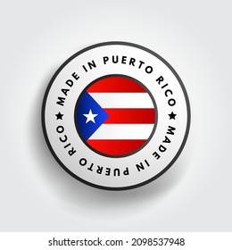 Made in Puerto Rico text emblem badge, concept background