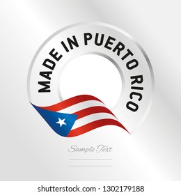 Made in Puerto Rico transparent logo icon silver background stamp