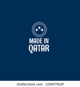 made in qatar emblem, label, badge,seal. vintage stamp.package label. vector illustration