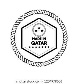 made in qatar emblem, label, badge,seal. vintage stamp.package label. vector illustration
