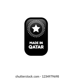 made in qatar emblem, label, badge,seal. vintage stamp.package label. vector illustration