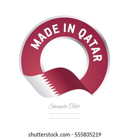 Made in Qatar flag red color label button banner
