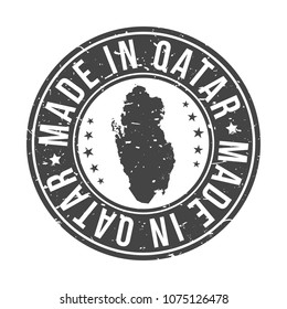 Made in Qatar Map. Quality Original Stamp Design Vector Art Seal Badge Illustration.