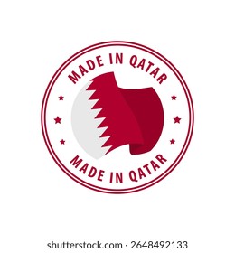 Made in Qatar stamp, sticker. Vector illustration.