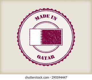 Made in Qatar.Grunge rubber stamp.Vector illustration.
