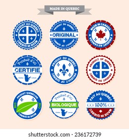 Made in Quebec labels set in french and english