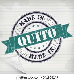Made in Quito vector rubber stamp on grunge paper