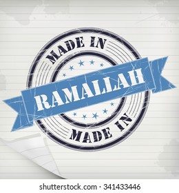 Made in Ramallah vector rubber stamp on grunge paper