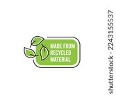 Made from recycled badge, label.