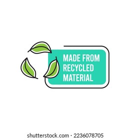 Made from recycled badge, label.