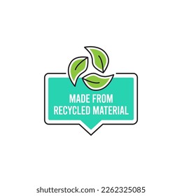 Hecho con insignia reciclada, etiqueta.