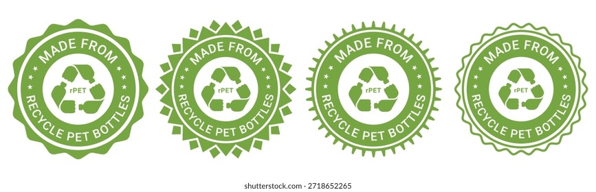 Hecho De Material Reciclado Diseño De Insignia Verde Ecológico