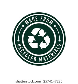 Made from recycled materials circular logo