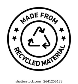 Made from recycled materials icon outline set sign